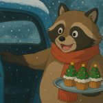 Raccoon christmas