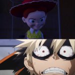 bakugo reacts to what ?