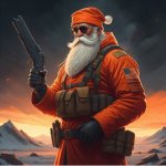 Santa with hand cannon