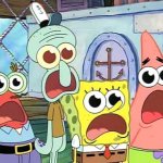Spongebob and gang surprised