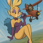 falling beautiful bunny showgirl