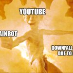 Gollum retrieves the Precious | YOUTUBE; BRAINROT; DOWNFALL OF HUMANITY DUE TO LACK OF IQ | image tagged in gollum retrieves the precious | made w/ Imgflip meme maker