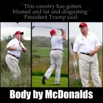 Fat Trump golfing