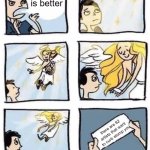 Tumblr Angel | Ai art is better; there are 82 artists that want to curb stomp you | image tagged in tumblr angel | made w/ Imgflip meme maker