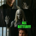 Sheppard vs Wraith Keeper Better Hand | HOW'S THE HAND? ALL BETTER!!! I'M VERY SORRY TO HEAR THAT! | image tagged in stargate atlantis sheppard vs wraith keeper,stargate atlantis,regeneration,vampirism,wraith,keeper | made w/ Imgflip meme maker