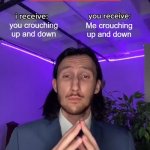 Best trade of all time | you crouching up and down; Me crouching up and down; Peaceful Mincraft players | image tagged in trade offer | made w/ Imgflip meme maker