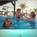 football | FOOTBALL; 5 YR OLD; DAD; 11 YR OLD; HIGH SCHOOL PLAYER | image tagged in mother ignoring kid drowning in a pool | made w/ Imgflip meme maker