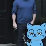 Smoking Ben Afflect and Momo the Cat GIF Template