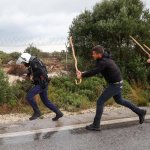 Greek farmer vs Riot police