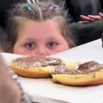 donut staring girl