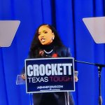 Teleprompter Jasmine Crockett (D) meme