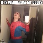 yup mods, its me again! | IT IS WEDNESDAY MY DUDES | image tagged in it's wednesday my dudes | made w/ Imgflip meme maker