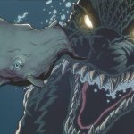 godzilla chasing whale meme