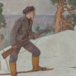 Simo Häyhä menossa metsästää ryssiä