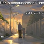 Zenction's announcement template meme