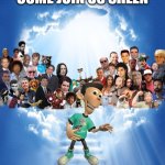 R.I.P. Jeffrey Garcia | COME JOIN US SHEEN | image tagged in come join us x,jimmy neutron,nickelodeon,jeffrey garcia | made w/ Imgflip meme maker