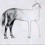Half drawn horse