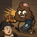 un caca maliceux avec un brainrot volent les bijou de napoleons