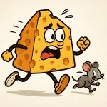 chesse running from mouse