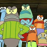 Not So Happy Group Of Fish