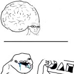 big brain wojak square peg meme