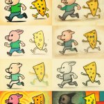 John pork is running from Tim cheese