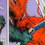 Godzilla hits monster with train template