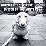 watch yo tone before i up the switch on you white boy