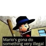 Mario preparing to do something illegal