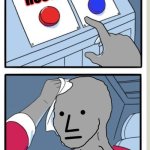 Low Level Language | RUST        C++; ME CHOOSING A LOW-LEVEL LANGUAGE | image tagged in npc voting | made w/ Imgflip meme maker