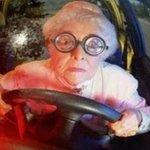 Old lady driving