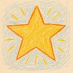 a child's drawing of a gold star