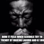 . | HOW IT FEELS WHEN SCHOOLS TRY TO BE TRENDY BY MAKING LABUBU AND 67 JOKES | image tagged in gifs,memes | made w/ Imgflip video-to-gif maker