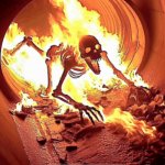 Burning skelton