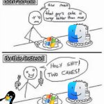 insert creative title | don't do this; do this instead; 💧 | image tagged in holy shit two cakes | made w/ Imgflip meme maker