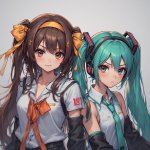 Haruhi Suzumiya and Hatsune Miku, the dynamic duo!! meme
