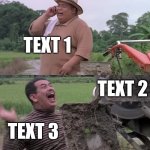 New template I made. I regretted it. | TEXT 1; TEXT 2; TEXT 3 | image tagged in hantu kak limah balik rumah | made w/ Imgflip meme maker