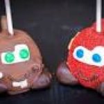 Lightning McQueen and tow mater made of candy apples