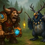 Restrosharman (tauren) on wow get baitet by a balance druid in b
