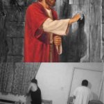 Jesus is knocking, hide