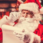 Santa looking at list