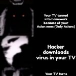 Title too long | It happened to your TV; Nothing; You brought a new TV to watch. It did not disappoint you at all; Your TV fell off and broke... Wow... Your TV literally fell off the wall as soon as you set it up. It broke completely. Your TV has high HDR, and when an random bright scene pops up it physically evaporates your eyeballs. You're watching a movie, it was too quiet so you increase the volume but then a scene with a music theme accidentally plays and then it's so loud it creates a shockwave of sound that shatters every building in the USA; Your TV comes with so many wires your brain slowly starts transforming into the shape of a dumbbell trying to find the right cord. You used Windex to clean it. You didn't just spray it, you poured the whole thing onto the TV. Yeah, you were actually stupid enough to twist off the cap and pour it all over like gravy on mashed potatoes, The wipe it. Realize your TV doesn't work, and then complain on why it doesn't. There is a secret button on the TV. And when pressed, nothing happens. Your TV turns off after startup, and you're unable to turn back on. It's time for another TV replacement. The TV resets every 1 hour; The TV resets every 10 minutes; The TV resets every 5 minutes; The TV resets every 1 minute or less; You buy an 1500$ TV but it never came and you're bankrupt now; Only 1 show/movie to watch; Your TV turned into homework because of your Asian mom (Only Asians); Hacker downloads virus in your TV; Your TV turns black for a second and after that the boiled one shows up on your TV and then gets out of the TV and then... You never wanted a TV because you're an anti device child, So you shipped it back to where it came from or broke it when your mom isn't home. Let's just say the outcome was horrible. Your TV started to freeze and faded to black even though you did nothing; Your TV is on and is on regularly until it fades to black for 3 seconds until a screen with a bunch of characters surrounded by your TV pops up showing the text "Your favorite TV characters need your help! At 11:59, (TV BRAND) will cease operations until $50K is donated by viewers like you!" With a span of 4 minutes to save them, or their faces would be shot off. The TV is pretty indestructible. When turned on it loads 234 quattorvigintillon years. After that it plays Nyan Cat for the rest of it's entire indestructible existence. All intricate components within this simplistic entertaining utilitarian was not fastidiously compartmentalized nor vigilantly placed in an standardized manner. Turns out the progenitors reveal to be identified as "underpaid fast food employees" who recently was furloughed for inexplicable reasons. Ravenous for effortless cash as an equipment for financial survival. They did not acquire any professionalism of TV development and refurbishment. We are sorry for the devastating inconvenience and will regurgitate your cash back to you shortly. Your TV is an ball. No sportsmanship will be involved; Your TV is an cube. No Minecraft will be involved; Your TV displays a text "You won the battle..." After the 1000th movie you watched on it until it explodes with so much forces the pieces break your windows and walls. It warns you about low memory when you run a program even though there is absolutely nothing; Old TVs start falling down from the clouds, breaking several buildings... And assassinating numerous amounts of people; Everytime at 3:00 AM Your TV randomly turns on skeletons dancing with no sound, you did not know about this until 7 years later. As soon as an explosion scene happened your TV spontaneously explodes so violently it can be seen across the horizon; Turns out... You were in the TV the whole time... Your whole existence is worthless now. | image tagged in mr incredible becoming uncanny final extension | made w/ Imgflip meme maker