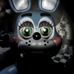 Toy Bonnie Looking At Camera | image tagged in toy bonnie looking at camera | made w/ Imgflip meme maker