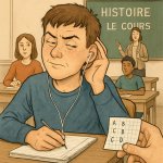 un élève qui fait semblant d'écouter le cours mais pige que dall