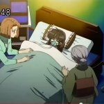 ill girl in bed template