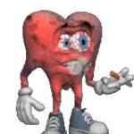 Smoking heart GIF Template