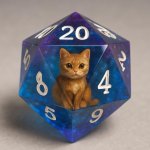 d-20 with resin cat inside meme