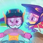 dynamic duo: Rainbow Dash and Sunset Shimmer