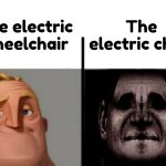 Electric chairs matter | The electric wheelchair; The electric chair | image tagged in mr incredible isn't feeling incredible,mr incredible becoming uncanny,mr incredible,mr incredible uncanny,dark,scary | made w/ Imgflip meme maker