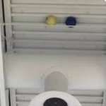 dodgeball stuck in ceiling